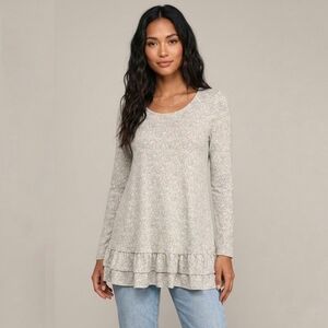 Easel Floral Ruffle Hem Tunic | Size M | Soft & Lightweight Boho Top